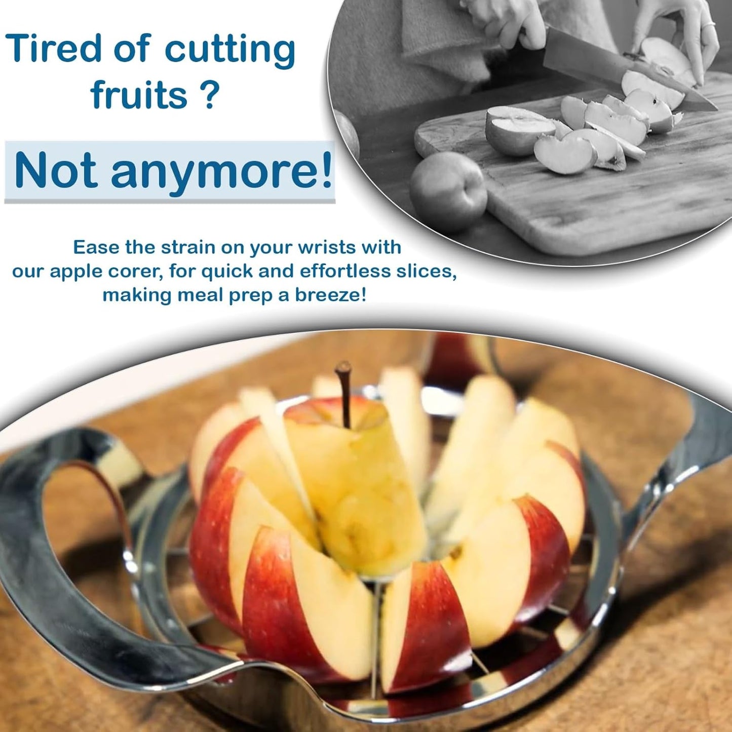 Effortlessly Slice and Core Apples with Our Heavy-Duty Stainless Steel Apple Slicer - 12 Blade Extra Large Kitchen Tool