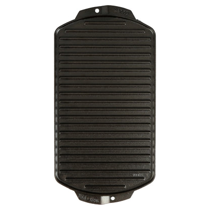Cast Iron Reversible Grill/Griddle - Pre-Seasoned Dual-Sided Cooking Surface