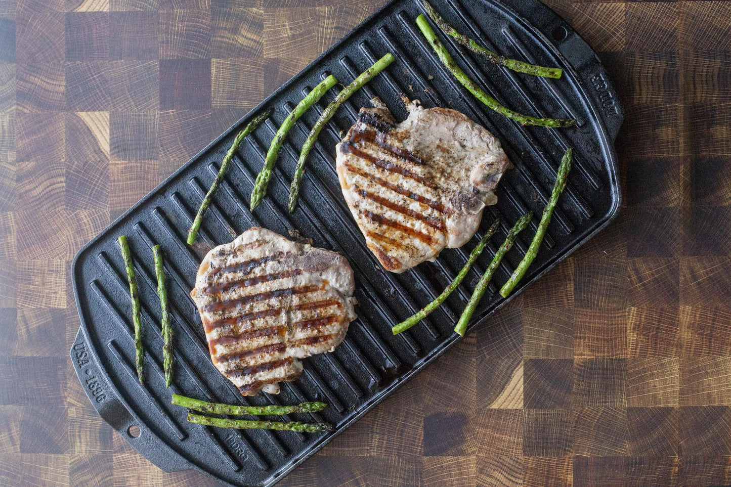 Cast Iron Reversible Grill/Griddle - Pre-Seasoned Dual-Sided Cooking Surface