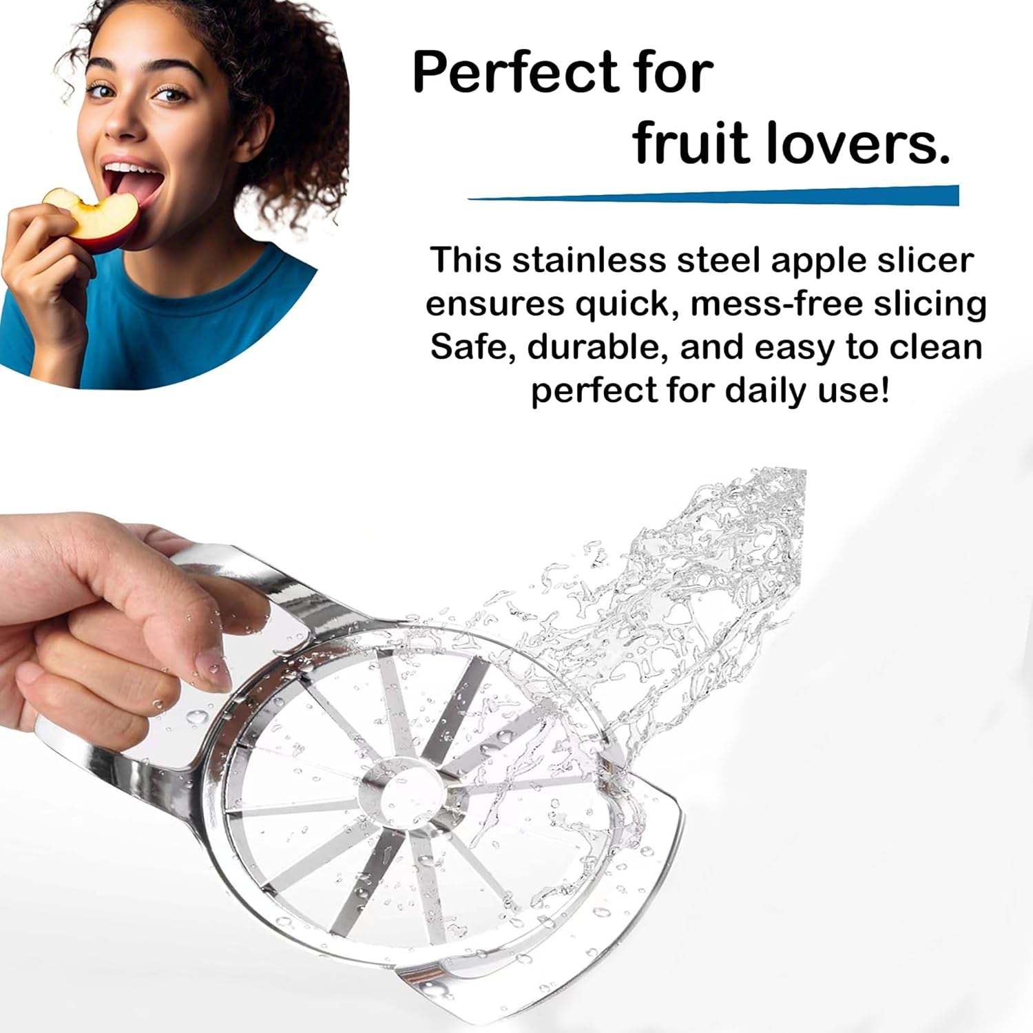 Effortlessly Slice and Core Apples with Our Heavy-Duty Stainless Steel Apple Slicer - 12 Blade Extra Large Kitchen Tool