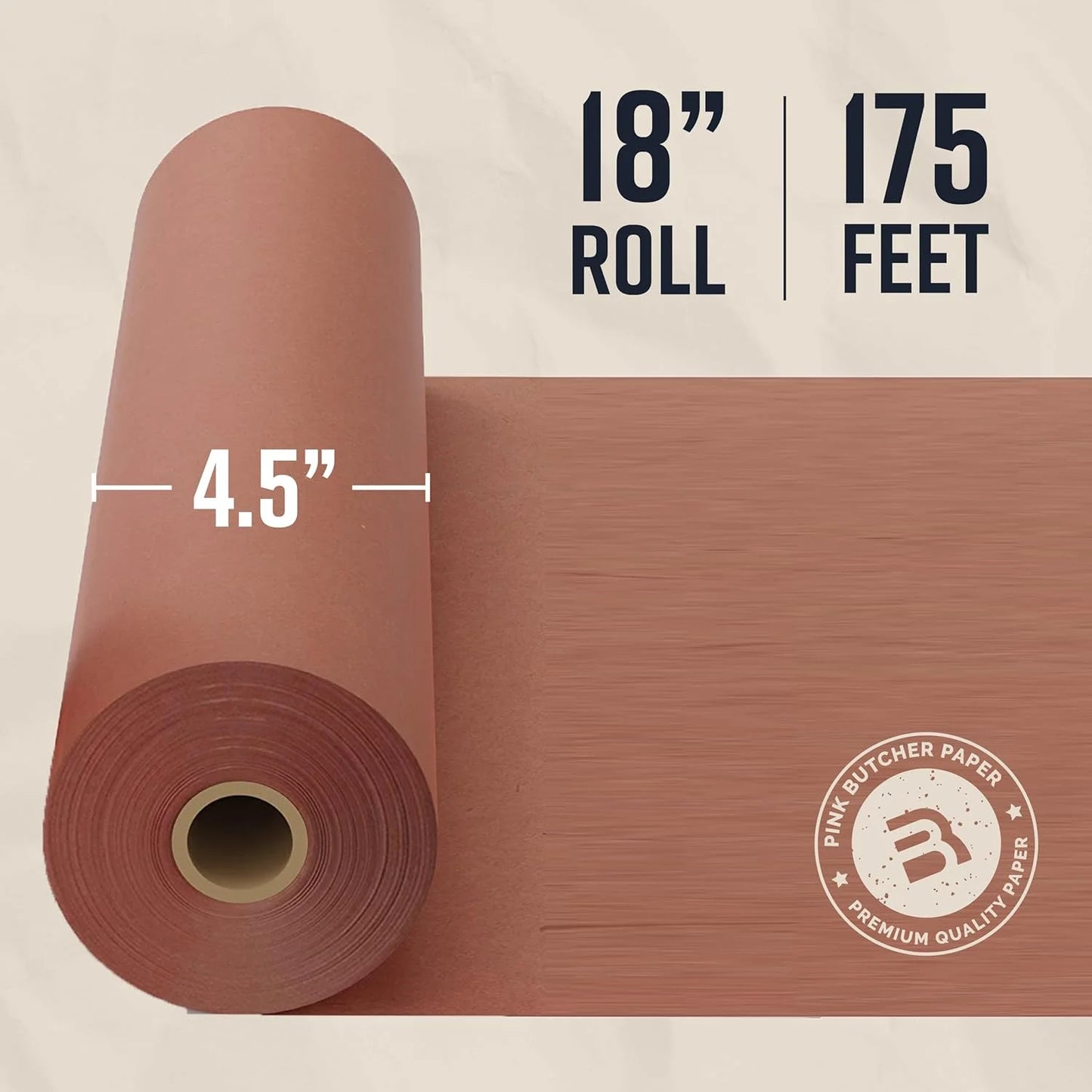 Pink Butcher Paper for Smoking Meat - 18 Inch x 175 Ft Roll (Made in USA)