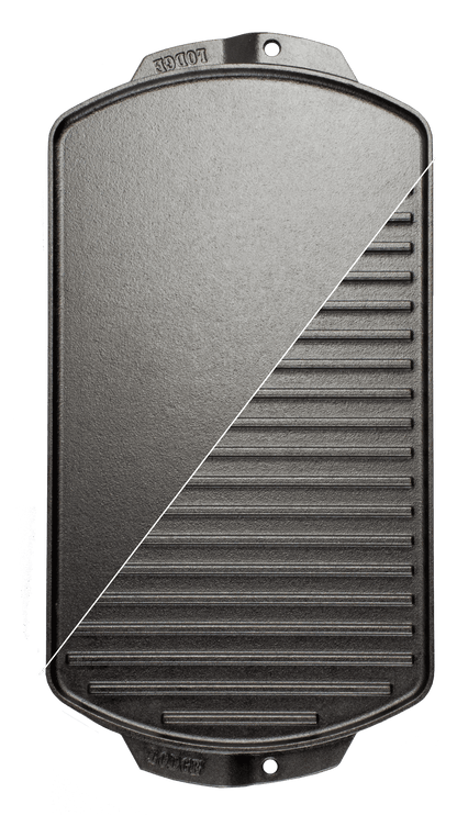 Cast Iron Reversible Grill/Griddle - Pre-Seasoned Dual-Sided Cooking Surface