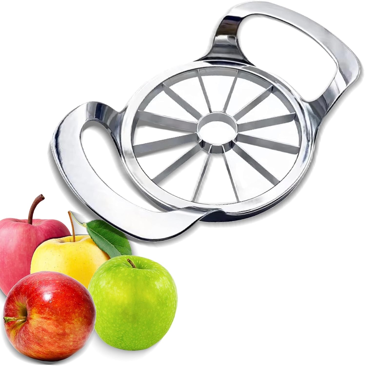 Effortlessly Slice and Core Apples with Our Heavy-Duty Stainless Steel Apple Slicer - 12 Blade Extra Large Kitchen Tool